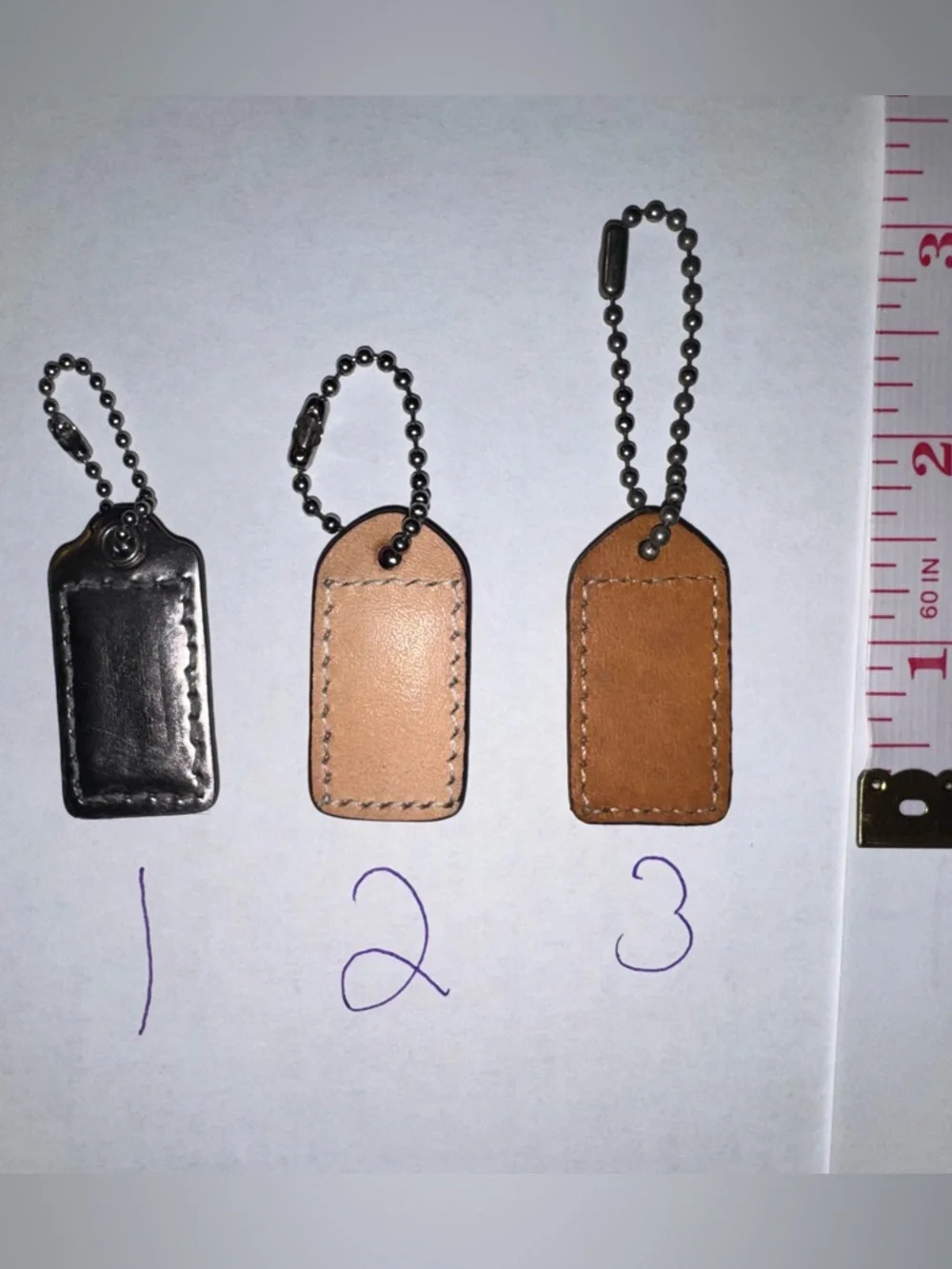 Coach Leather 1.5” Hangtag (price per fob) EUC - Picture 2 of 2